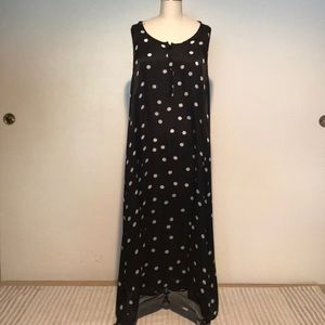 Biya Silk Black and White Polka Dot Dress